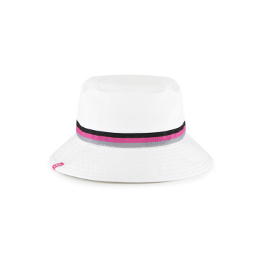 casquette seau blanche en sergé de coton à bande tissée